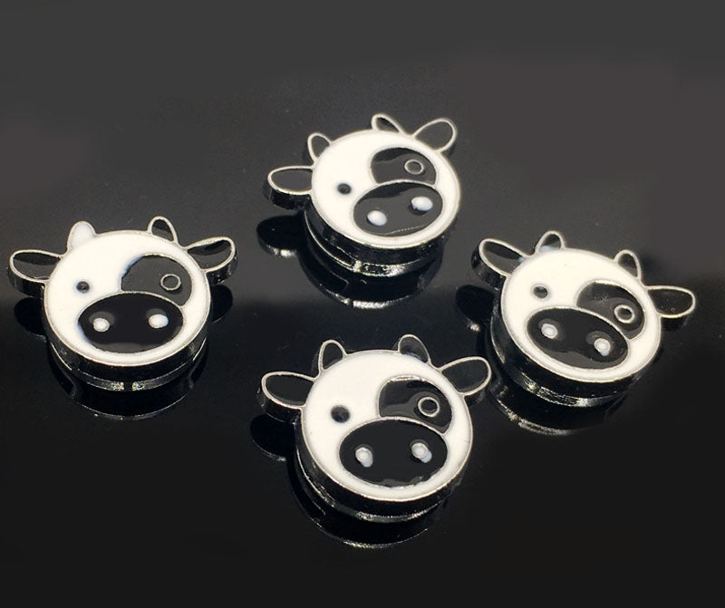 Enamel Cow Head Slide Strips Keychain