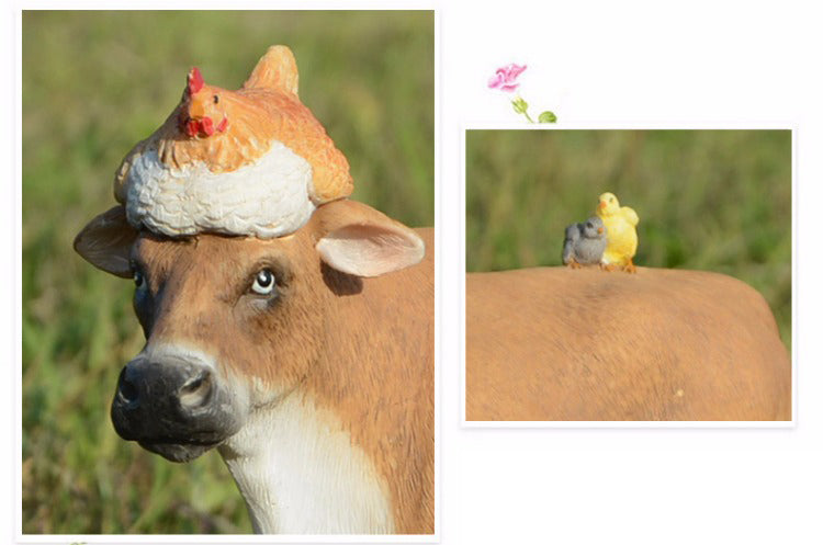 Terrarium Cow Furnishing Figurines