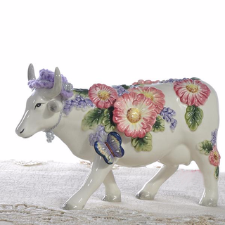 Ceramic Creative Lady Cow Decoration Figurine