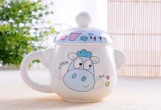 Ceramic Lids Thermos Cow Coffee Mug