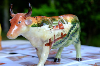 Ceramic Creative Rural Cow Decoration Figurine