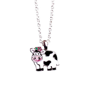 Funny Cow Pendant Metal Necklace