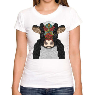 Women Funny Bella the Cow Design T shirt