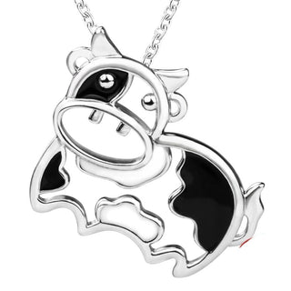 Sterling Silver Lovely Small Cow Necklace