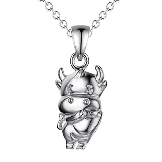 Silver Plated Cow Necklace