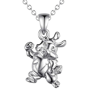 Silver Plated Cow Necklace